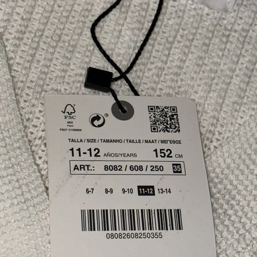 ZARA Kids | White | FLAP POCKET KNIT VEST